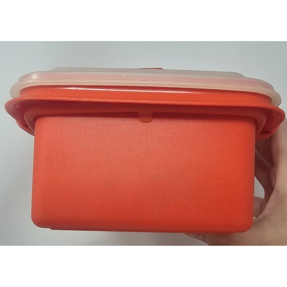 Tupperware Pack N Carry Lunch Box Set Vintage Paprika Red #1254-3 - Picture 3 of 16